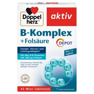 Abbildung der Produktverpackung Doppelherz aktiv B-Komplex DEPOT Frontansicht